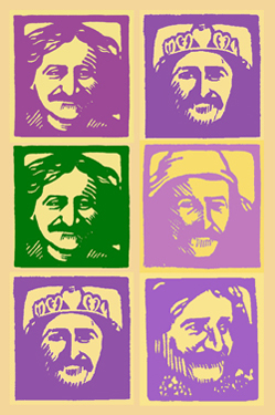 woodcut of Meher Baba