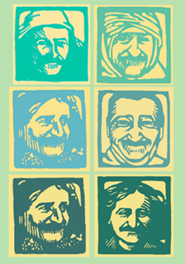 woodcut of Meher Baba